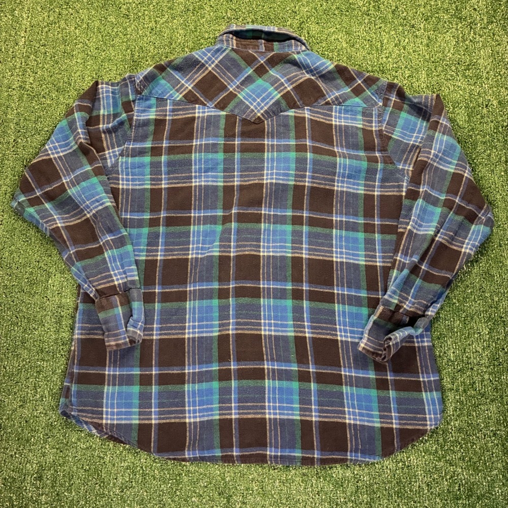 Vintage 90's Wrangler Pearlsnap Flannel Shirt - Picture 3 of 3